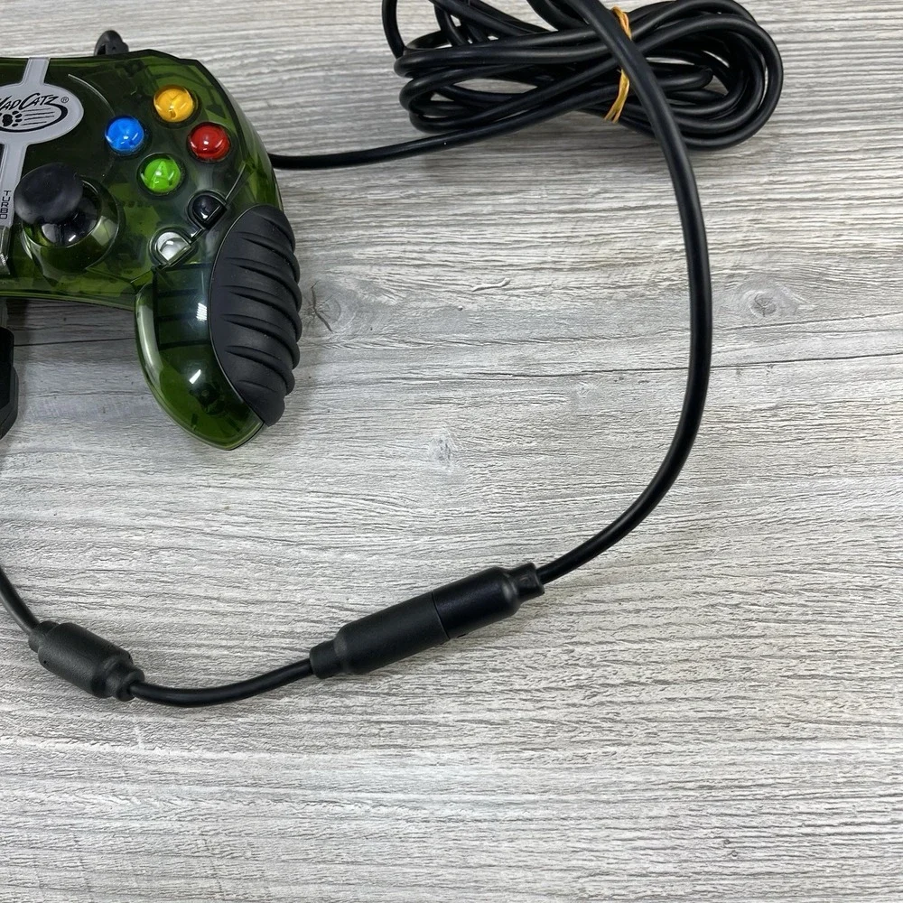 Mad Catz Turbo Gaming Controller Clear & Green Wired Original Xbox